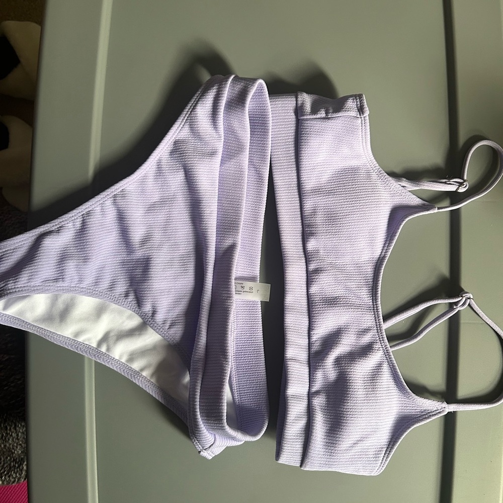 Lavender Ribbed Bikini Set